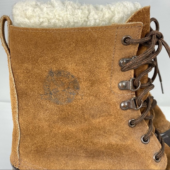 Vintage Eddie Bauer Fiberglass Shank Wool Lined Duck Boots Tan Mens 8 Womens 8.5 - Picture 14 of 14